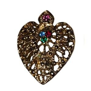 NEW Vibtahe Gold Toned Pin/Brooch with Colorful Rhinestone Accents